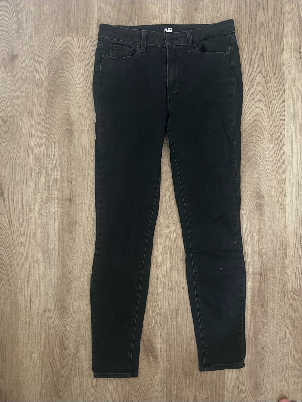 PAIGE HOXTON Women's Ultra Skinny Jeans High Rise Black Dark Wash Stretch
